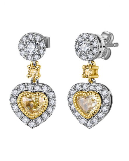 MULTI TONE HEART SHAPE DIAMOND DANGLING (TE1710)