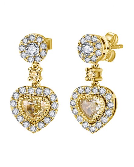 MULTI TONE HEART SHAPE DIAMOND DANGLING (TE1710)