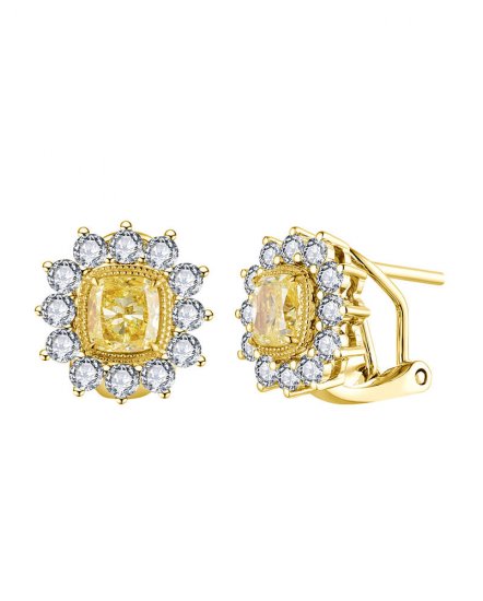 MULTI TONE CUSHION DIAMOND OMEGA BACK (TE1711)