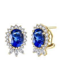 OVAL SAPPHIRE DIAMOND OMEGA BACK (TE1713)