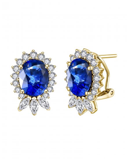 OVAL SAPPHIRE DIAMOND OMEGA BACK (TE1713)