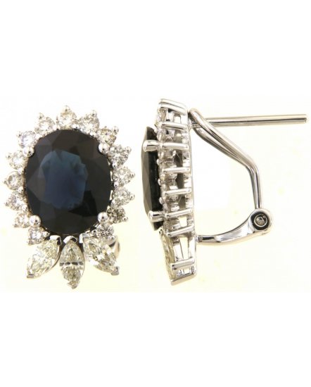 OVAL SAPPHIRE DIAMOND OMEGA BACK (TE1713)
