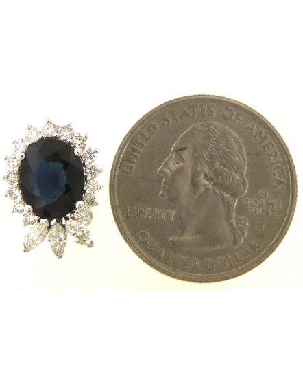 OVAL SAPPHIRE DIAMOND OMEGA BACK (TE1713)