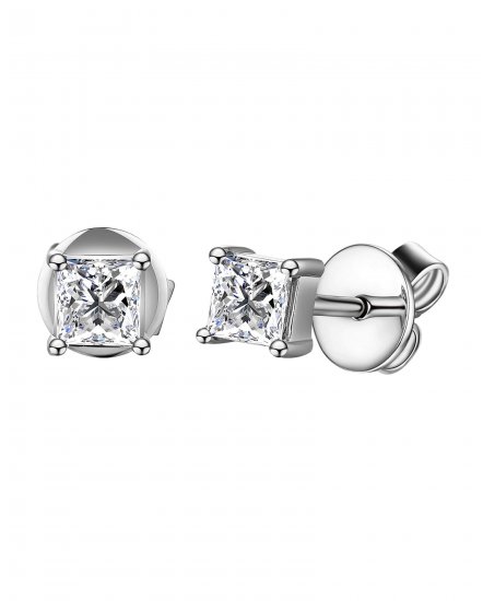 PRINCESS CUT DIAMOND STUDS (TE1715)