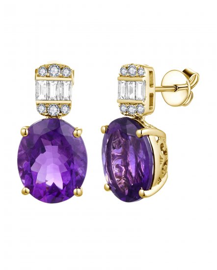 OVAL AMETHYST DIAMOND DANGLING (TE1724)