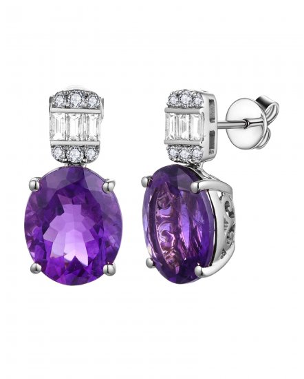 OVAL AMETHYST DIAMOND DANGLING (TE1724)