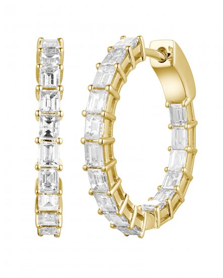 INSIDE OUTSIDE BAGUETTE DIAMOND HOOPS (TE1725)