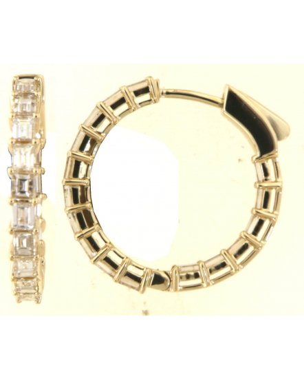 INSIDE OUTSIDE BAGUETTE DIAMOND HOOPS (TE1725)