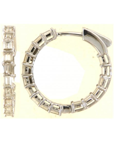 INSIDE OUTSIDE BAGUETTE DIAMOND HOOPS (TE1725)