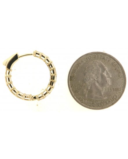 INSIDE OUTSIDE BAGUETTE DIAMOND HOOPS (TE1725)