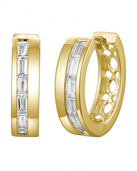 BAGUETTE DIAMOND HOOPS (TE1726)