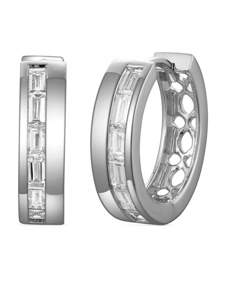 BAGUETTE DIAMOND HOOPS (TE1726)