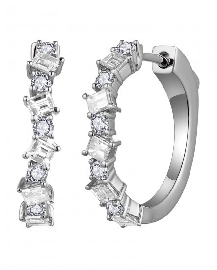 BAGUETTE DIAMOND HOOPS (TE1727)