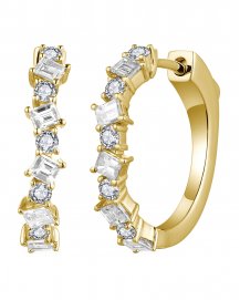 BAGUETTE DIAMOND HOOPS (TE1727)