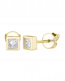 PRINCESS CUT DIAMOND STUDS (TE1733)