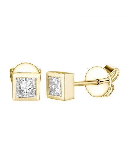 PRINCESS CUT DIAMOND STUDS (TE1733)