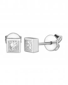 PRINCESS CUT DIAMOND STUDS (TE1733)