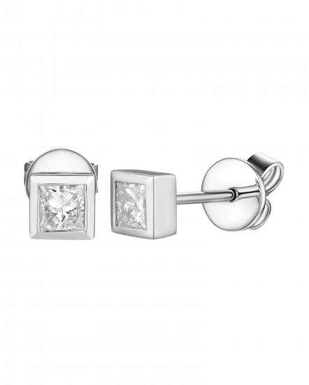 PRINCESS CUT DIAMOND STUDS (TE1733)
