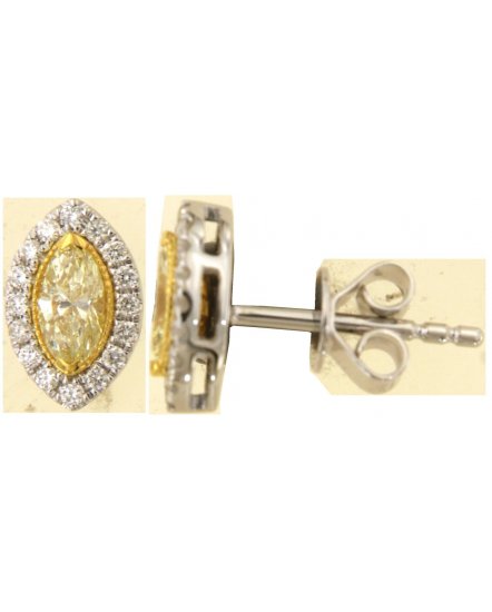 MULTI TONE MARQUISE DIAMOND STUDS (TE1739)