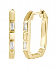 BAGUETTE DIAMOND HOOPS (TE1749)