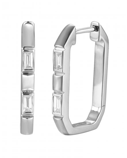 BAGUETTE DIAMOND HOOPS (TE1749)