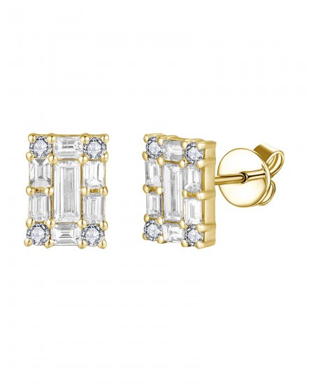 BAGUETTE DIAMOND STUDS (TE1758)
