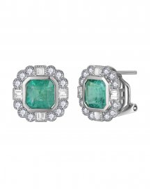 EMERALD CUT DIAMOND OMEGA BACK (TE1761)