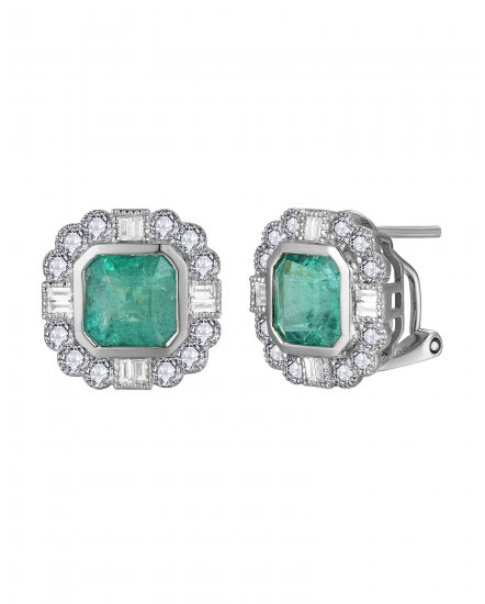 EMERALD CUT DIAMOND OMEGA BACK (TE1761)