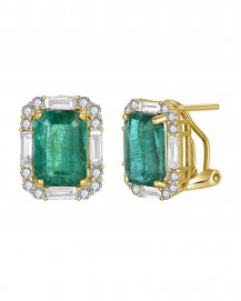 EMERALD CUT DIAMOND OMEGA BACK (TE1764)