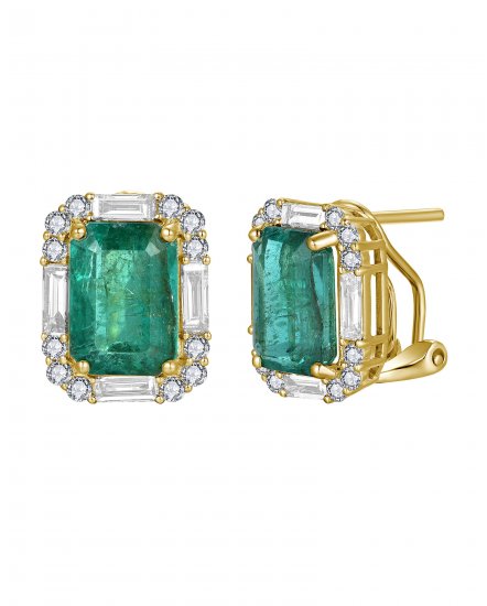 EMERALD CUT DIAMOND OMEGA BACK (TE1764)