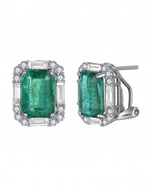 EMERALD CUT DIAMOND OMEGA BACK (TE1764)