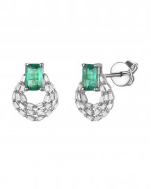EMERALD CUT DIAMOND STUDS (TE1765)