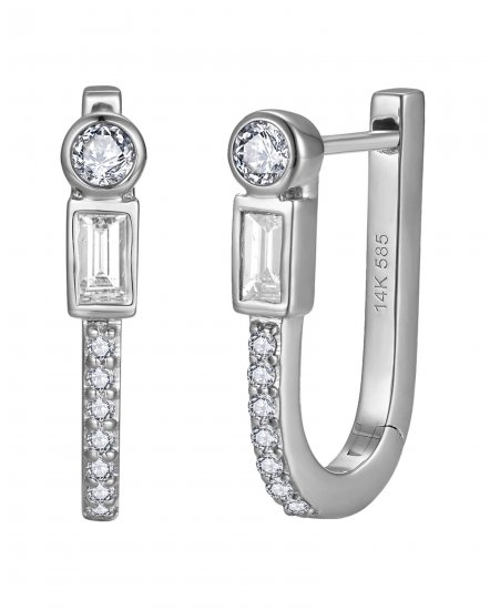BAGUETTE DIAMOND HOOPS (TE1784)