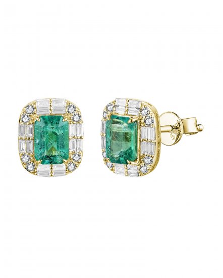 EMERALD CUT DIAMOND STUDS (TE1785)