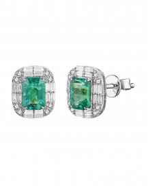 EMERALD CUT DIAMOND STUDS (TE1785)