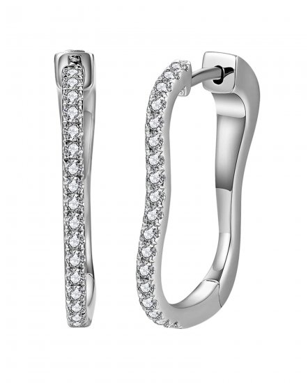 WAVY STYLE DIAMOND HOOPS (TE1797)