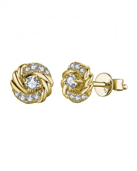 LOVE KNOT STYLE ROUND DIAMOND STUDS (TE1821)