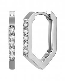 HEXAGON STYLE DIAMOND HOOPS (TE1854)