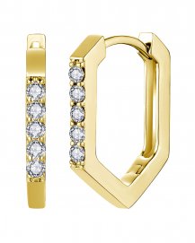 HEXAGON STYLE DIAMOND HOOPS (TE1854)