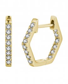 HEXAGON STYLE INSIDE OUTSIDE DIAMOND HUGGIES (TE1871)