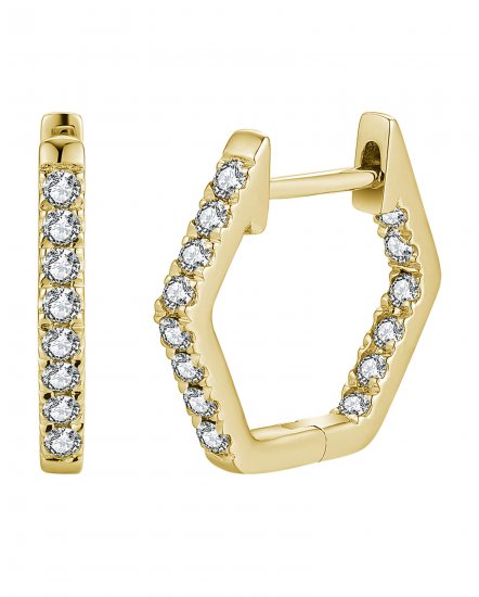 HEXAGON STYLE INSIDE OUTSIDE DIAMOND HUGGIES (TE1871)