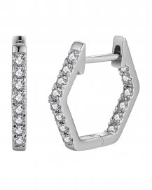 HEXAGON STYLE INSIDE OUTSIDE DIAMOND HUGGIES (TE1871)