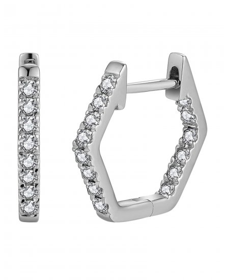HEXAGON STYLE INSIDE OUTSIDE DIAMOND HUGGIES (TE1871)