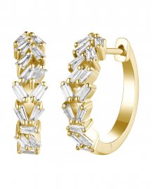 BAGUETTE DIAMOND HOOPS (TE1901)