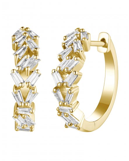 BAGUETTE DIAMOND HOOPS (TE1901)