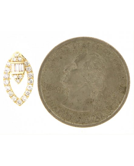 MARQUISE STYLE BAGUETTE DIAMOND STUDS (TE1912)