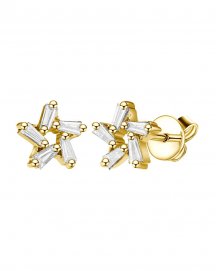 STAR SHAPE BAGUETTE DIAMOND STUDS (TE1913)