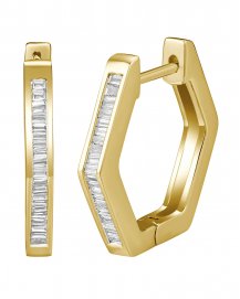 HEXAGON STYLE BAGUETTE DIAMOND HOOPS (TE1916)