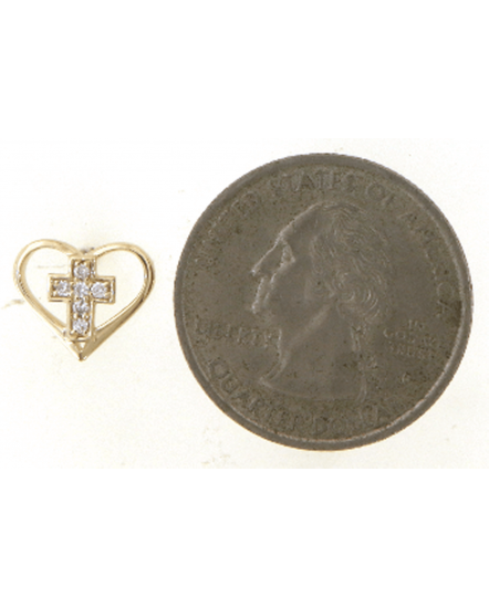 HEART SHAPE CROSS DIAMOND STUDS (TE1926)