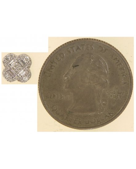 CLOVER STYLE BAGUETTE DIAMOND STUDS (TE1938)